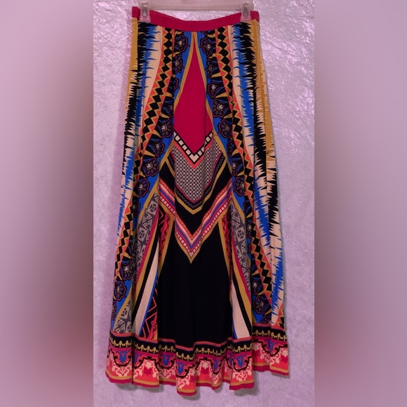 Flying Tomato Boho Aztec Mixed Print Pull On Maxi Length Skirt size M Womens - Picture 2 of 6